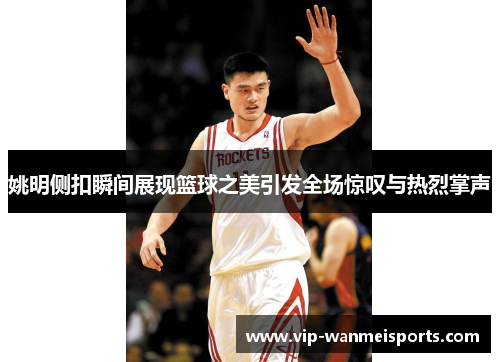 姚明侧扣瞬间展现篮球之美引发全场惊叹与热烈掌声